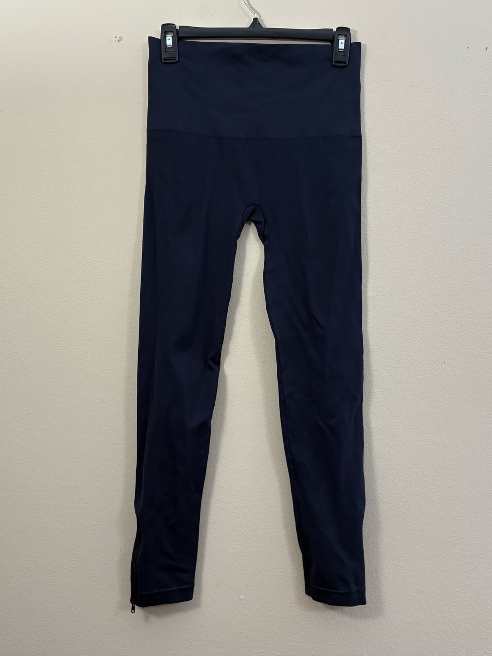 Spanx Seamless Ankle Side Zip Leggings women’s XL blue